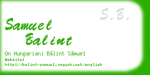 samuel balint business card