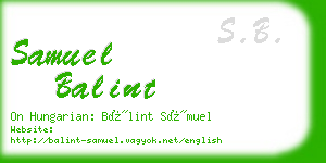 samuel balint business card